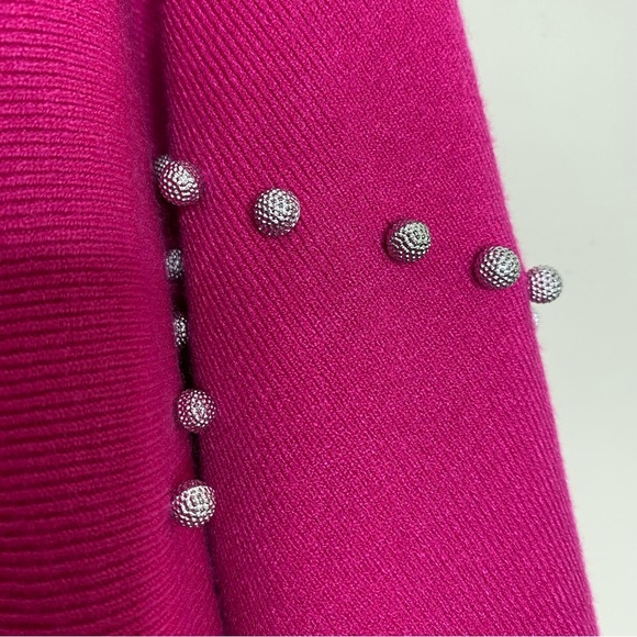 ✨NWT Sioni Vila Milano Hot Pink Bead Embellished Sweater Top Large Barbiecore - Picture 6 of 9